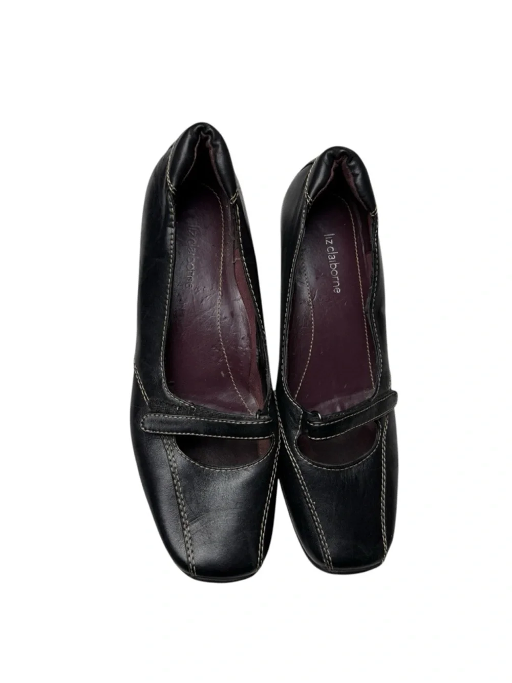VTG Liz Claiborne Andy Black Leather Women's Loafer Shoes SZ 8.5 Slip On Preppy
